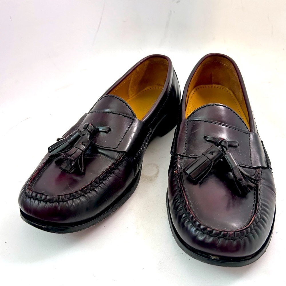 COLE HAAN Pinch Tassel Loafer Cordovan Oxblood Slip On Shoe Womens 9.5 Mens 8 - Picture 5 of 12